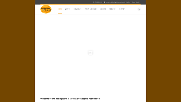 Screenshot of the Basingstoke & District Beekeepers Association website