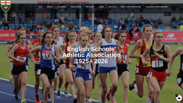 Screenshot of the English Schools' Athletic Association website