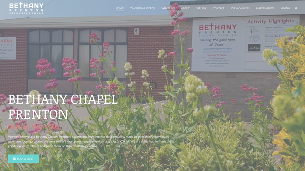 Screenshot of the Bethany Chapel website