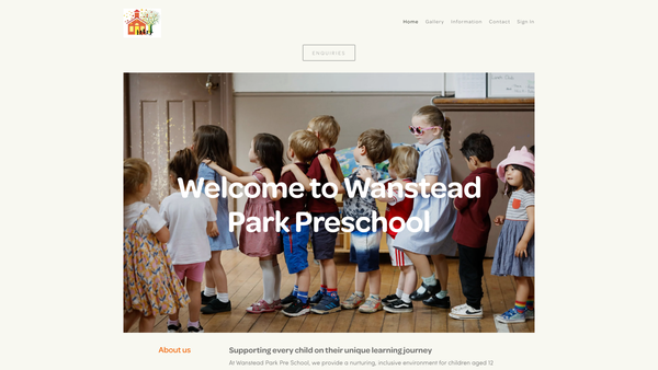 Screenshot of the Wanstead Park Preschool CIO website