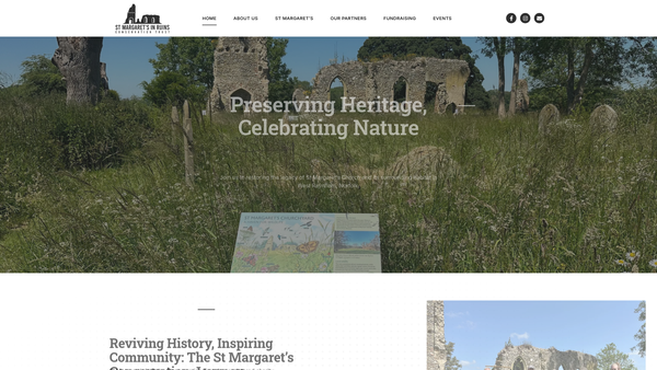 Screenshot of the St Margarets In Ruins Conservation Trust website