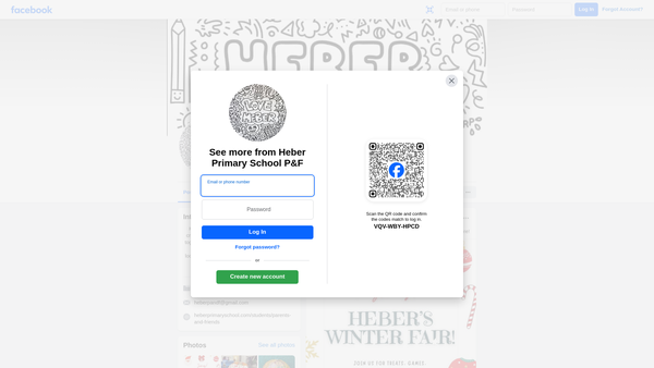 Screenshot of the Heber School Parents And Friends website