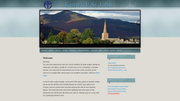 Screenshot of the The Ecclesiastical Parish Of Keswick St John website