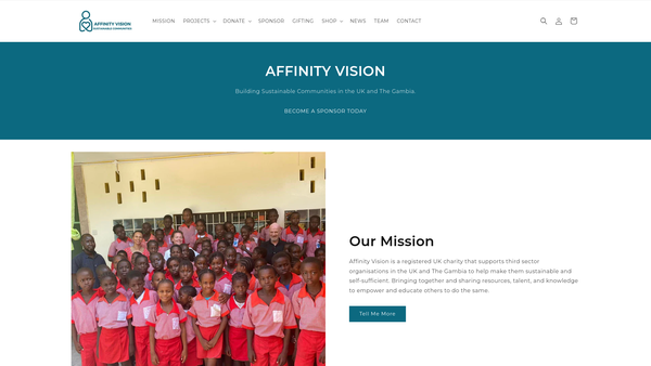 Screenshot of the Affinity Vision website