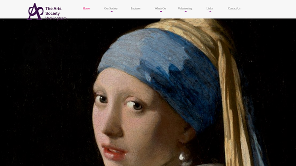 Screenshot of the The Arts Society Wokingham website
