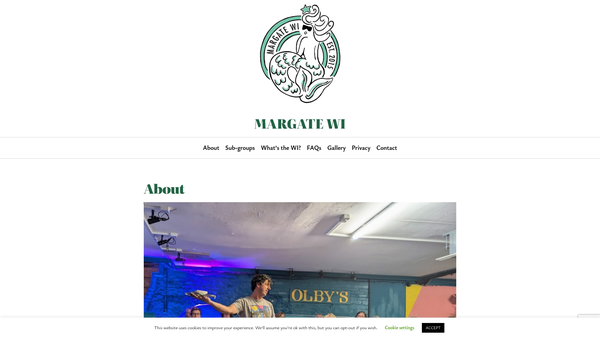 Screenshot of the Margate WI website