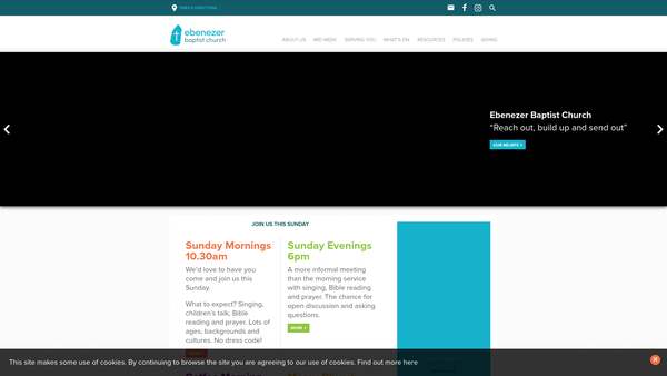 Screenshot of the Ebenezer Baptist Church (Mold) website