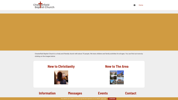 Screenshot of the Chesterfield Baptist Church website
