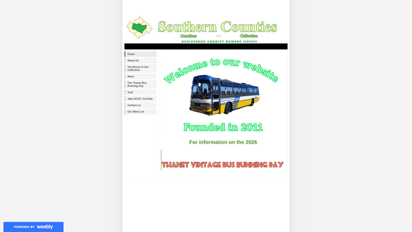 Screenshot of the Southern Counties Omnibus Collection website