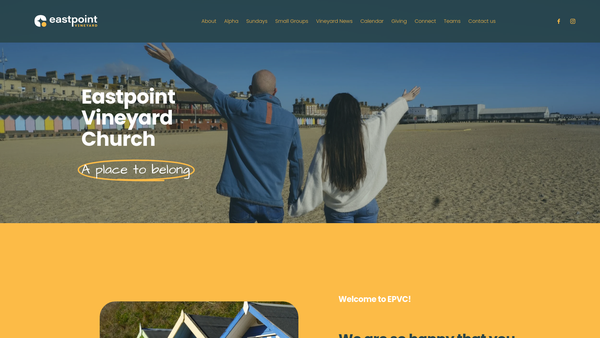 Screenshot of the Eastpoint Vineyard Church website