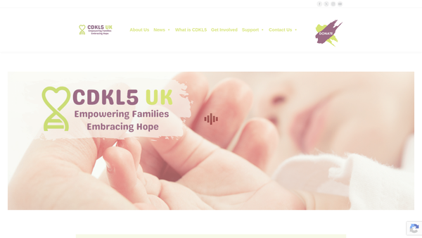Screenshot of the Cdkl5 UK website