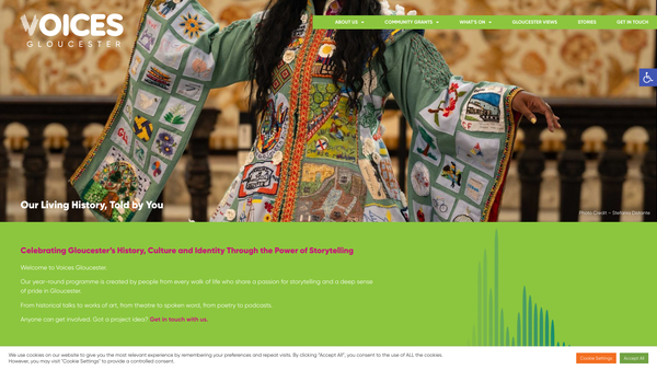 Screenshot of the Voices Gloucester website
