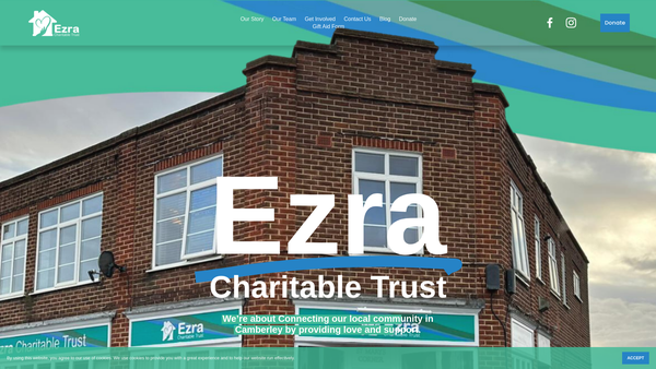 Screenshot of the Ezra Charitable Trust CIO website