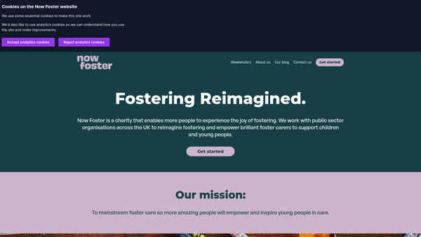 Screenshot of the Now Foster: The Future Ltd website