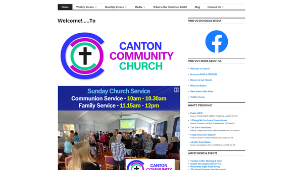 Screenshot of the Canton Community Church website