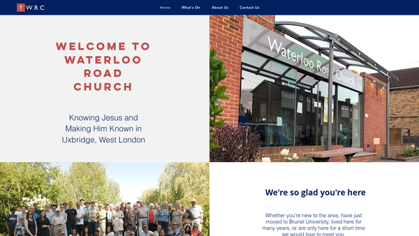 Screenshot of the Waterloo Road Church, Uxbridge website