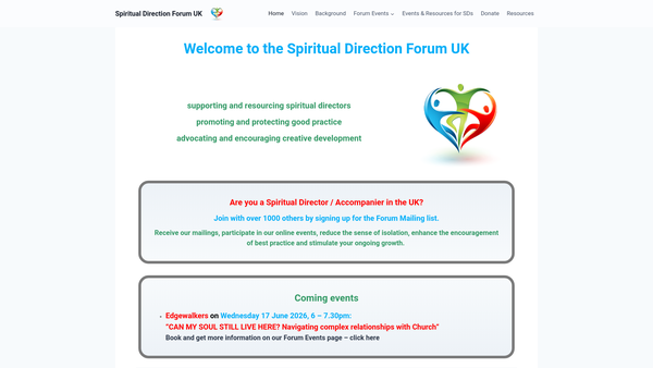 Screenshot of the Spiritual Direction Forum UK website