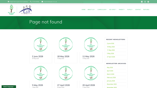 Screenshot of the Friends Of Poplar Farm School website