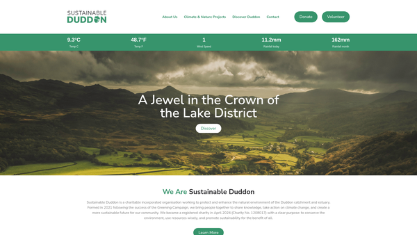 Screenshot of the Sustainable Duddon website
