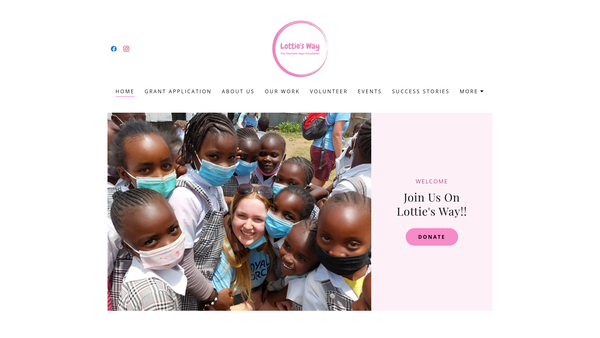 Screenshot of the Lottie's Way - The Charlotte Hope Foundation website