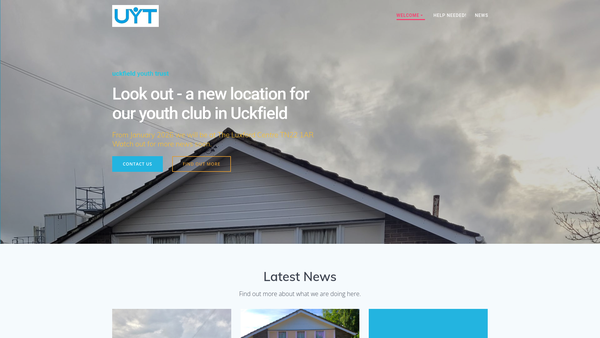 Screenshot of the Uckfield Youth Trust website