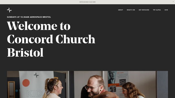 Screenshot of the Concord Church website