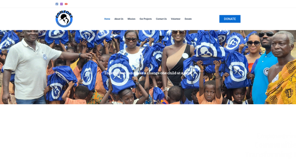 Screenshot of the Comfort Foundation UK website