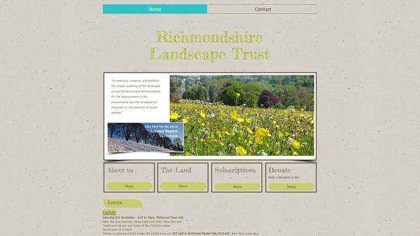 Screenshot of the Richmondshire Landscape Trust CIO website