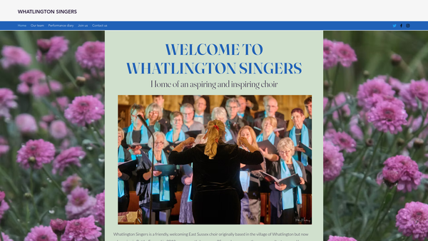 Screenshot of the Whatlington Singers website