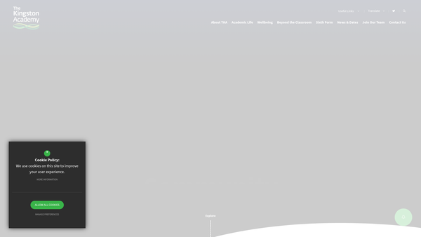 Screenshot of the The Kingston Academy Voluntary Fund website