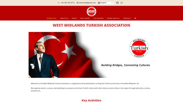 Screenshot of the West Midlands Turkish Association website