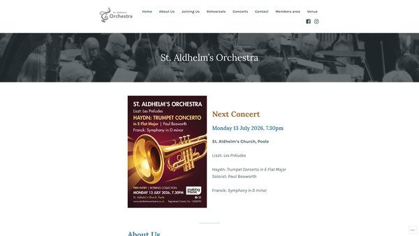 Screenshot of the St Aldhelm's Orchestra website