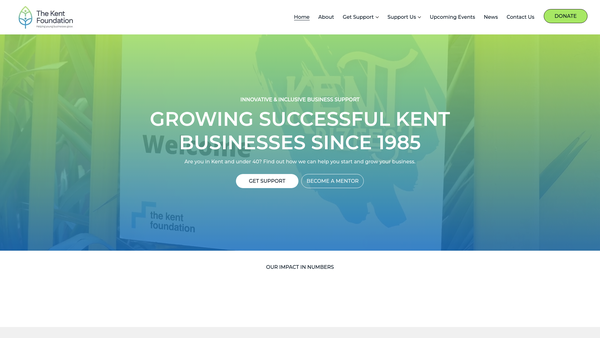 Screenshot of the The Kent Foundation website