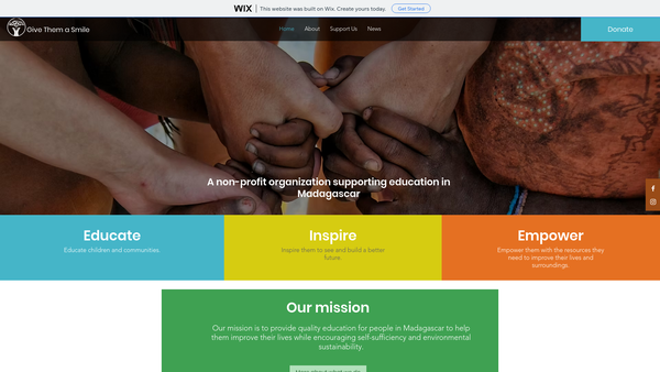 Screenshot of the Give Them A Smile Madagascar website
