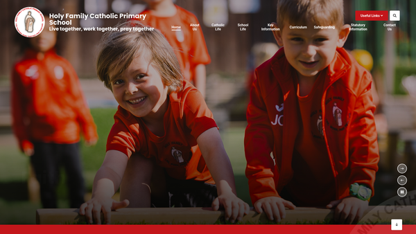 Screenshot of the Friends Of Holy Family Boothstown website