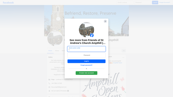 Screenshot of the Friends Of St Andrew's Ampthill website