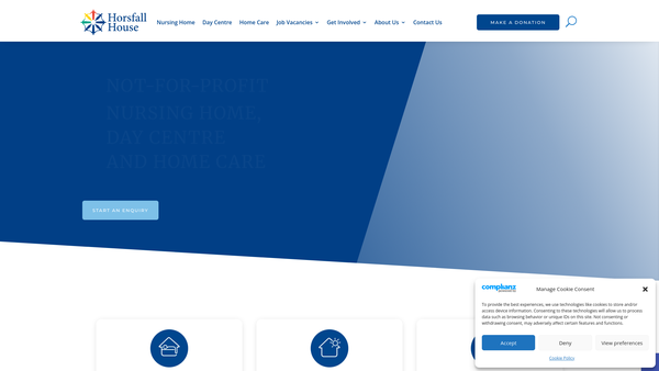 Screenshot of the Horsfall House website