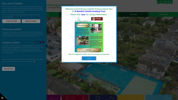 Screenshot of the St Anthony's School (Fostas) website