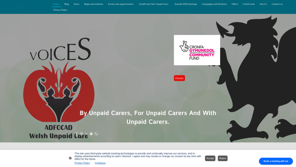 Screenshot of the Voices Adfocad website