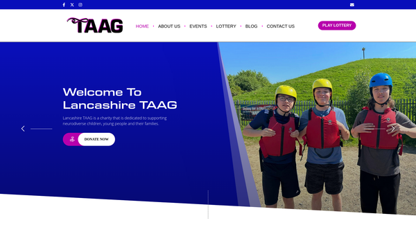 Screenshot of the Lancashire Taag website