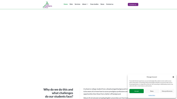 Screenshot of the The Careers Office website