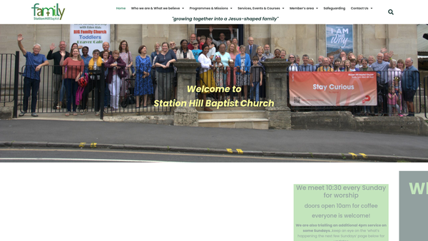 Screenshot of the Station Hill Baptist Church website