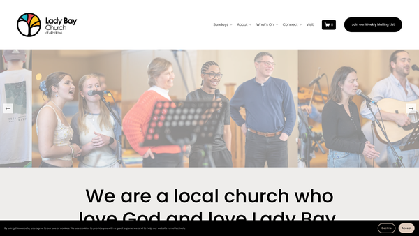 Screenshot of the The Parochial Church Council Of The Ecclesiastical Parish Of All Hallows Church, Lady Bay website