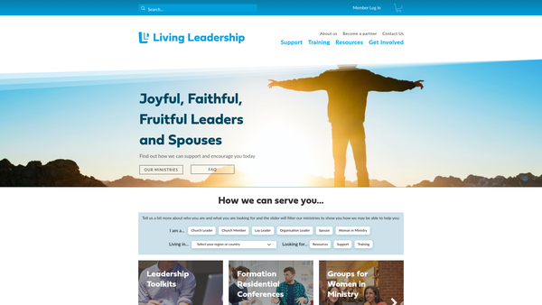 Screenshot of the Living Leadership Ministries website