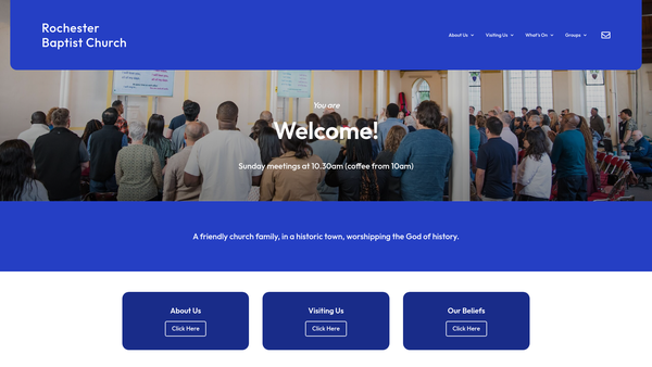 Screenshot of the Rochester Baptist Church website