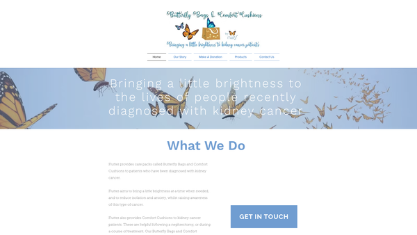 Screenshot of the Flutter - Bringing A Little Brightness To Kidney Cancer Patients website