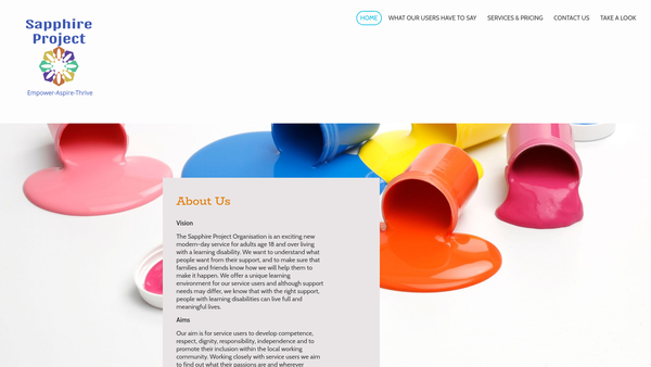 Screenshot of the Sapphire Project Organisation website