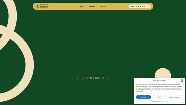 Screenshot of the The Michael And Barbara Bell Foundation (CIO) website