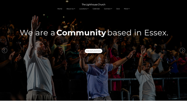 Screenshot of the The Lighthouse Church (All Nations) website