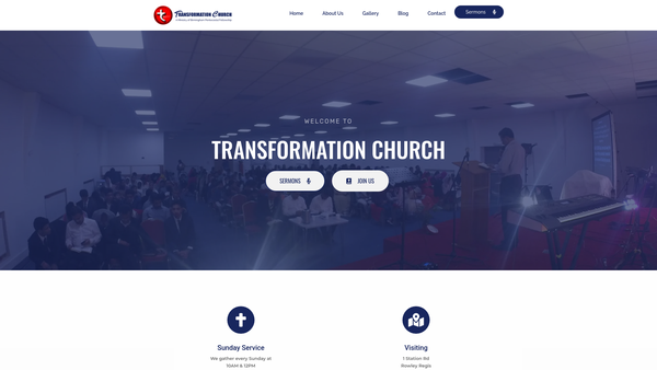 Screenshot of the Birmingham Pentecostal Fellowship website
